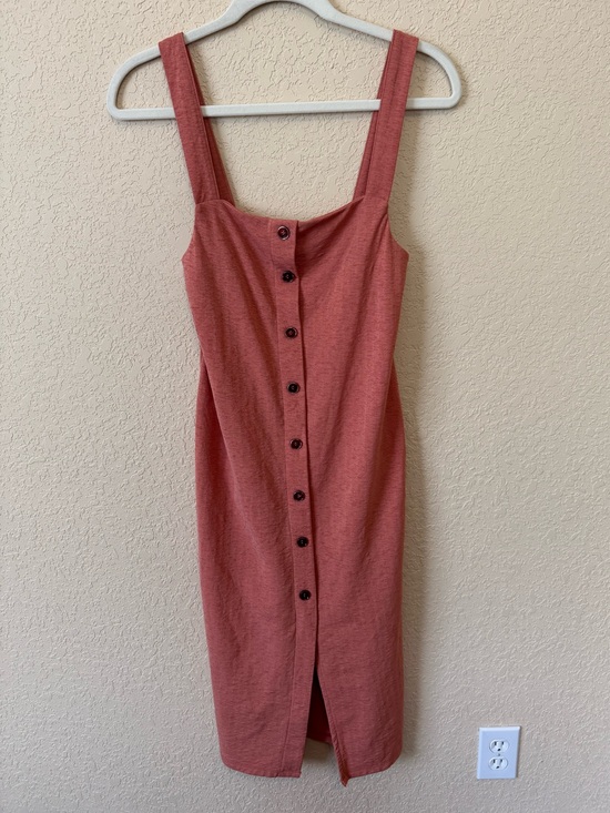 Dresses & Skirts - Zara Terracotta Orangey-Pink Midi Bodycon Dress, Size Small